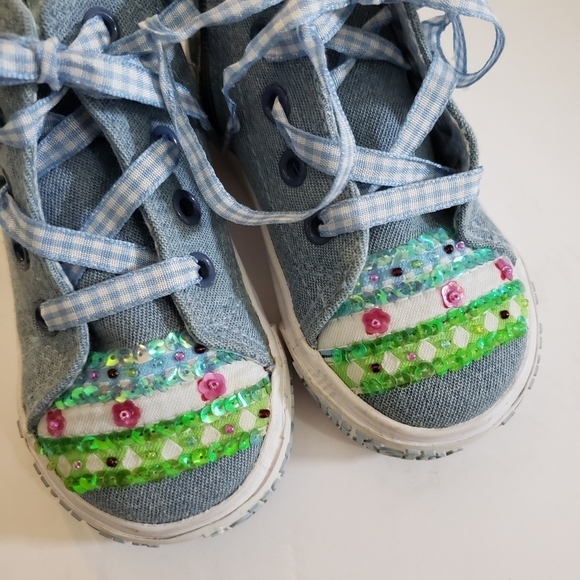 LelliKelly Denim Bunny Hightop Sneakers Size 6.5 - Picture 6 of 8
